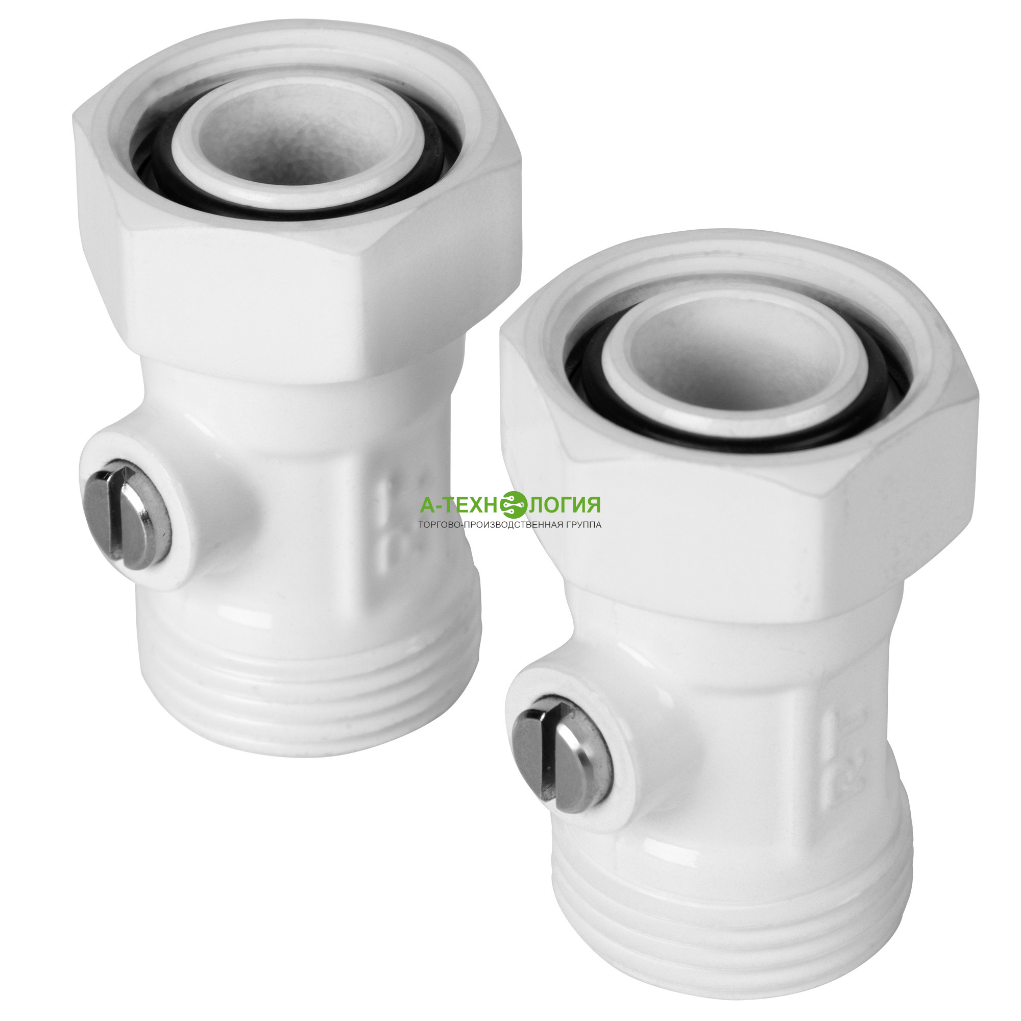картинка Набор нижнего подключения прямой раздельный ROYAL THERMO 3/4"х3/4" ЕК (Белый) А-Технология