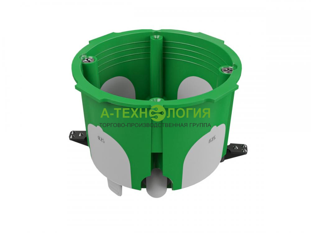 картинка Коробка скрытой установки D68х55 IP30 Зеленый двухкомпонентная со стикером  А-Технология