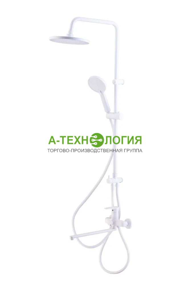 картинка SD240866-06 Душевая система с тропическим душем A-TEH Белый с длинным изливом. А-Технология