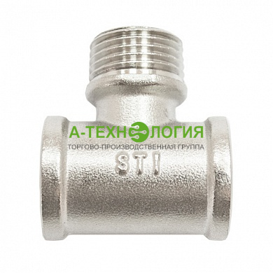 картинка Тройник латунный никелированный 20 ВР - 20 НР - 20 ВР А-Технология