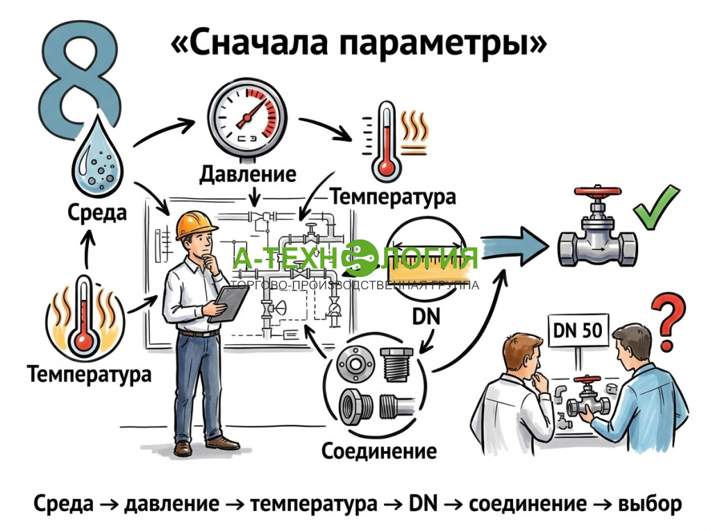 сначала параметры