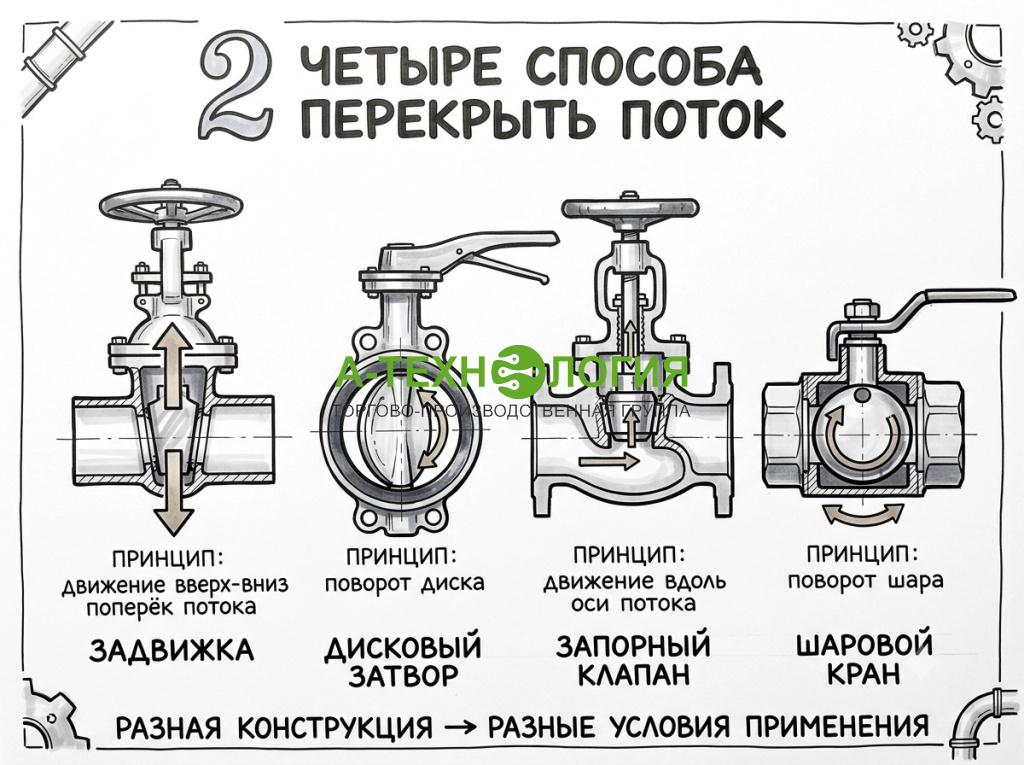 четыре способа перекрыть поток