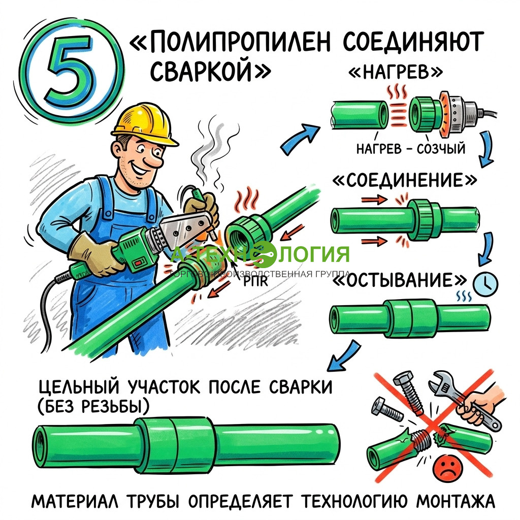 полипропилен соединяют сваркой