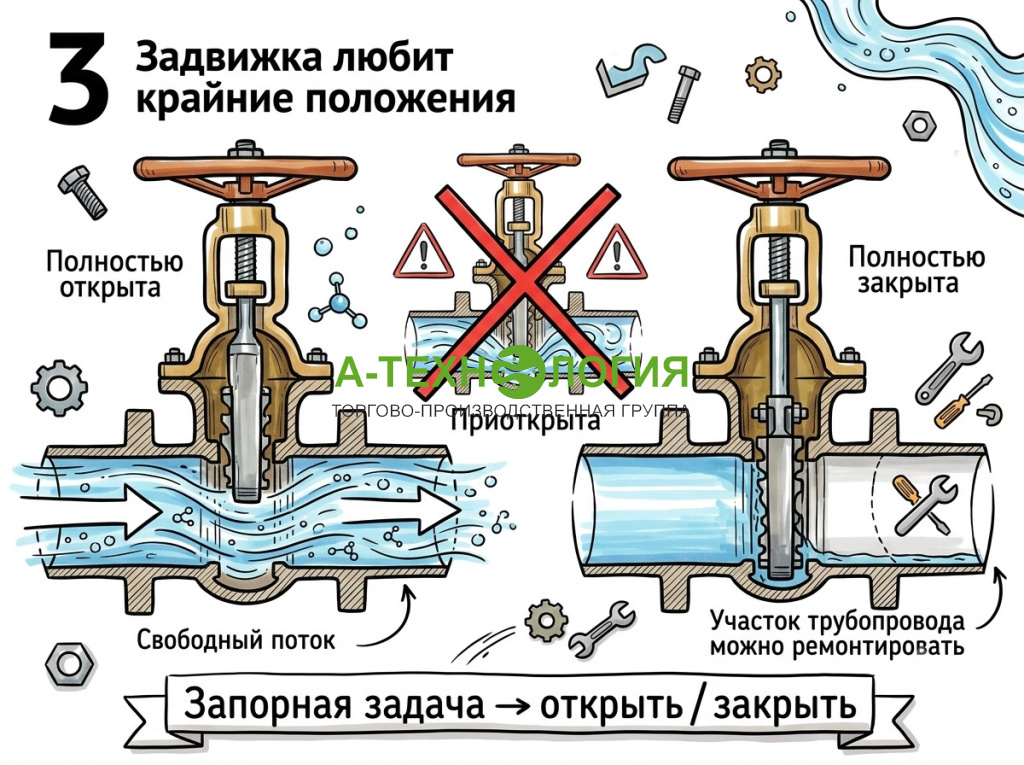 задвижки любят крайние положения